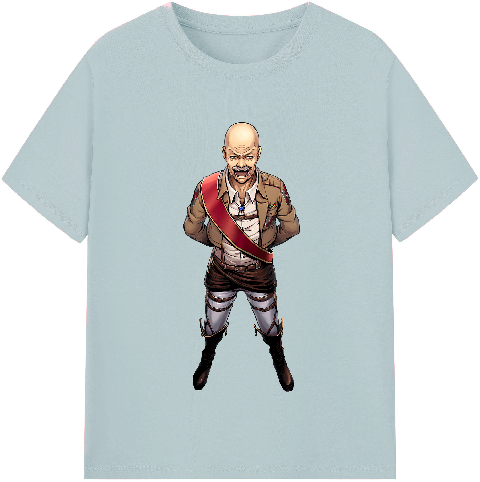 （画像用） 進撃の巨人 ドット·ピクシス Attack on Titan Dot Pixis 綿100％半袖Tシャツ（フロントプリント）